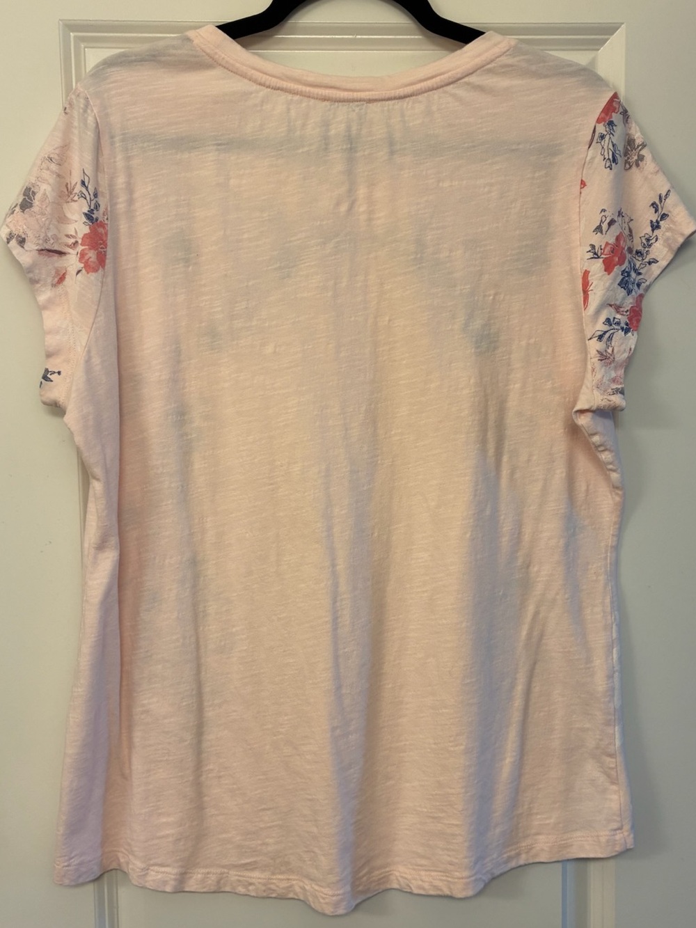 SUNDANCE Short Sleeve Cotton Floral T-Shirt Pink White Women’s Size Large - Picture 2 of 4